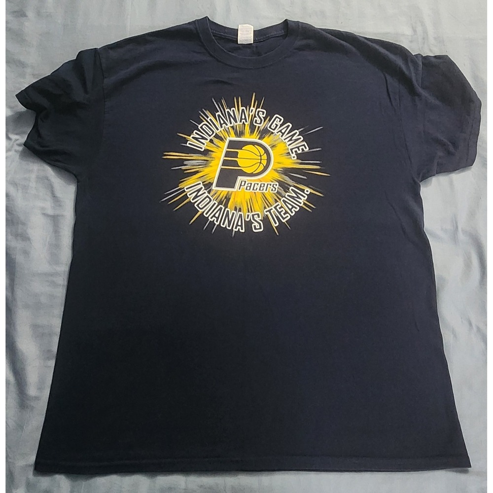 Indiana Pacers NBA Blue Short Sleeve Logo T-shirt Men's Size XL Heavy Cotton
